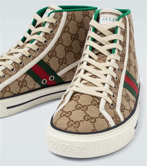 gucci silver tennis shoes|gucci tennis 1977 high top.